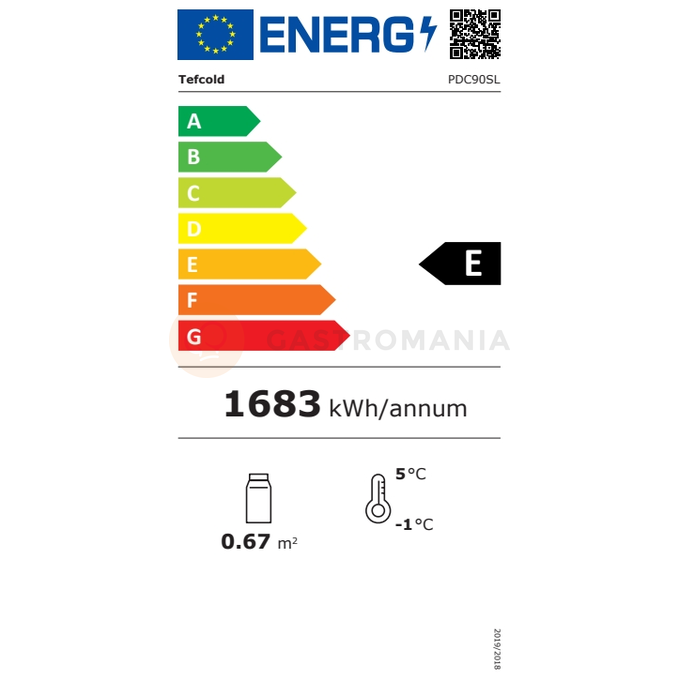 Chladiaca vitrína samoobslužná, čierna | TEFCOLD, PDC90SL-360