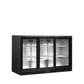 Minibar presklené posuvné dvere, čierna | TEFCOLD, DB301S-3