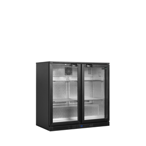 Minibar presklené krídlové dvere, čierna | TEFCOLD, BA21H