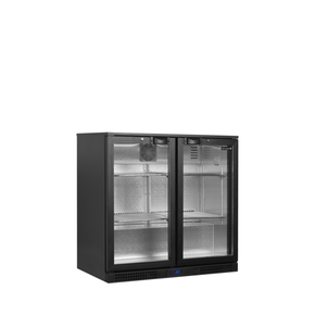 Minibar presklené krídlové dvere, čierna | TEFCOLD, BA26H