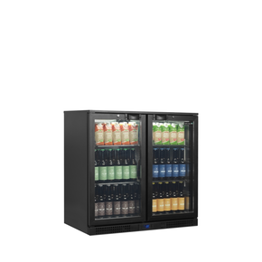 Minibar presklené krídlové dvere, čierna | TEFCOLD, BA26H