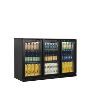 Minibar presklené krídlové dvere, čierna | TEFCOLD, BA31H