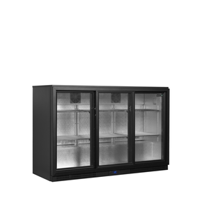 Minibar presklené krídlové dvere, čierna | TEFCOLD, BA31S-3