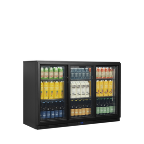 Minibar presklené krídlové dvere, čierna | TEFCOLD, BA31S-3