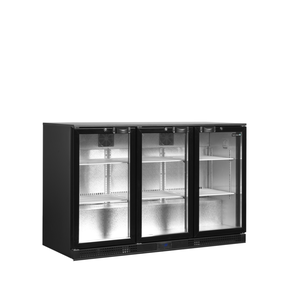 Minibar presklené krídlové dvere, čierna | TEFCOLD, DB301H-3