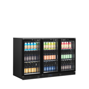 Minibar presklené krídlové dvere, čierna | TEFCOLD, DB301H-3