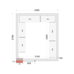 Panely k stavebnicovým boxom 120 mm | TEFCOLD, CR 240x270x220 WD