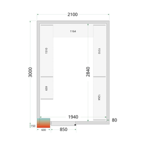 Panely k stavebnicovým boxom 80 mm | TEFCOLD, CR 210x300x220 WD