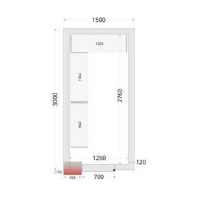 Panely k stavebnicovým boxom s 120 mm izoláciou | TEFCOLD, CR 150x300x220