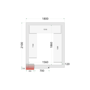 Panely k stavebnicovým boxom s 120 mm izoláciou | TEFCOLD, CR 180x210x220