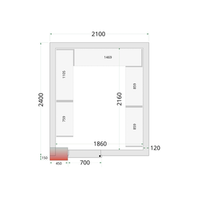 Panely k stavebnicovým boxom s 120 mm izoláciou | TEFCOLD, CR 210x240x220