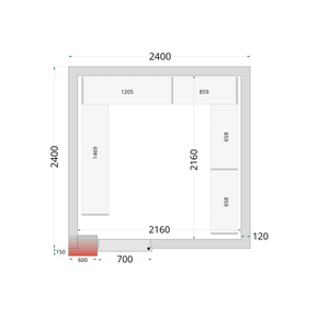 Panely k stavebnicovým boxom s 120 mm izoláciou | TEFCOLD, CR 240x240x220