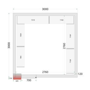 Panely k stavebnicovým boxom s 120 mm izoláciou | TEFCOLD, CR 300x300x220