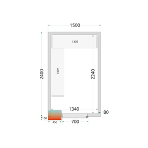 Panely k stavebnicovým boxom s 80 mm izoláciou | TEFCOLD, CR 150x240x220