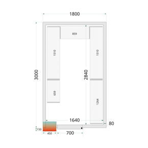 Panely k stavebnicovým boxom s 80 mm izoláciou | TEFCOLD, CR 180x300x220