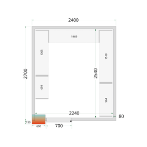 Panely k stavebnicovým boxom s 80 mm izoláciou | TEFCOLD, CR 240x270x220