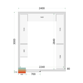 Panely k stavebnicovým boxom s 80 mm izoláciou | TEFCOLD, CR 240x300x220