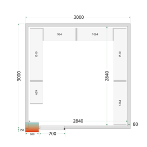 Panely k stavebnicovým boxom s 80 mm izoláciou | TEFCOLD, CR 300x300x220