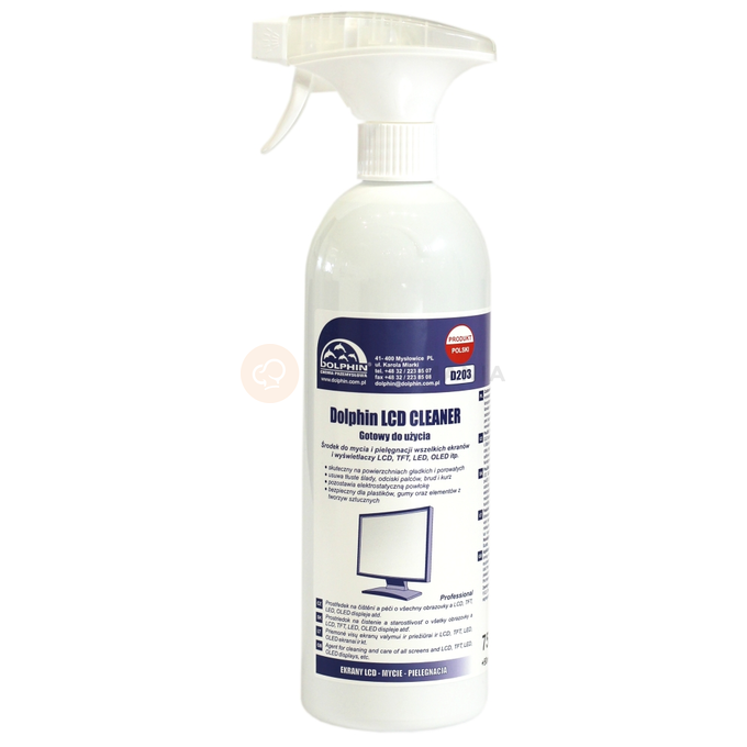 Čistiaci a ošetrujúci prostriedok pre všetky LCD, TFT, LED, OLED obrazovky a displeje atď. 0,75 l | DOLPHIN, LCD Cleaner