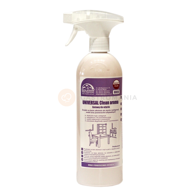 Alkoholový čistiaci prostriedok na čistenie a údržbu nábytku a umývateľných povrchov 0,75 l | DOLPHIN, CLEAN Aroma