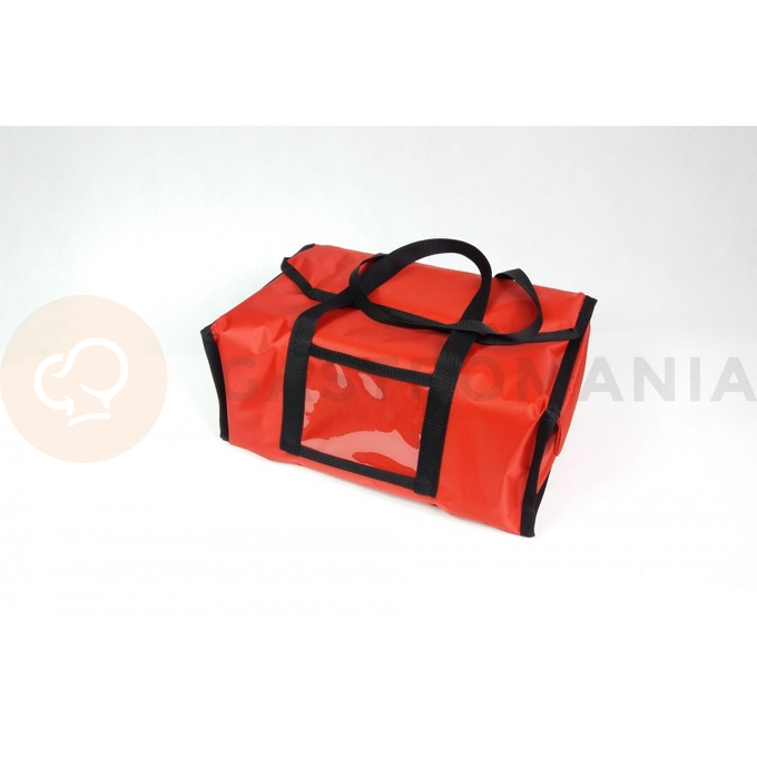 Vyhrievaná taška na 4x lunchbox 20x25 cm, nylon, zatváranie na magnet, červená s čiernym lemovaním | FURMIS, LUNCHBOX 4P