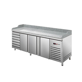 Chladený stôl na pizzu 800 mm SK 400x600 mm 2542x800x850 mm | ASBER, ETP-8-250-37 HC LLR GR