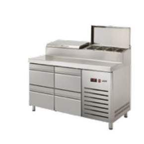 Kombinovaný pizza stôl 700 mm GN 1/1 1342x700x1050 mm | ASBER, ETPZ-135-04 HC 90NS