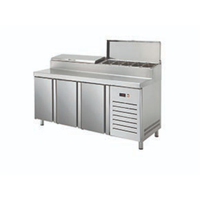 Kombinovaný pizza stôl 800 mm CS 400x600 mm 1792x700x1050 mm | ASBER, ETPZ-8-150 HC 90NS GN1/3