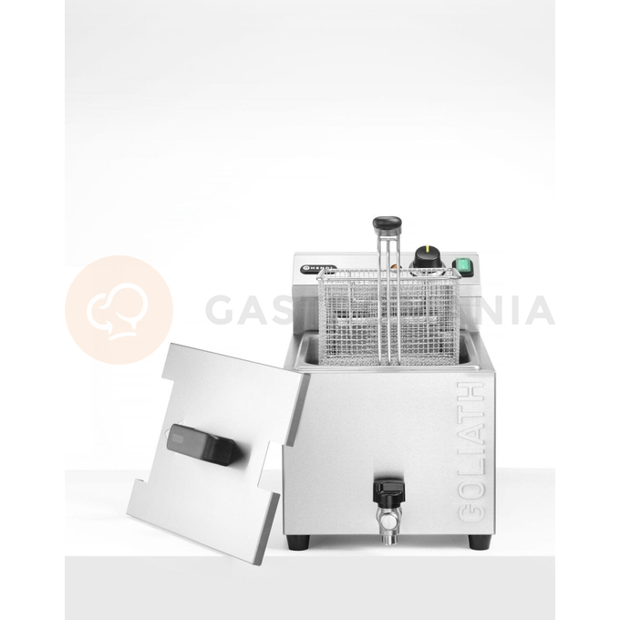 Fritéza XL s vypúšťacím kohútikom, 10 l, 400V/10200W, 300x585x392 mm | HENDI, Goliath