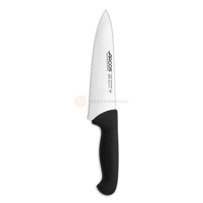 Kuchársky nôž, vrúbkovaný, čierny, 333 mm | ARCOS, 2900