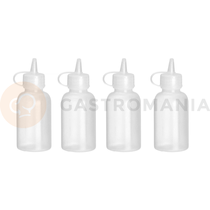 Mini dávkovač na omáčku - súprava 4 ks, 0,05 l, priehľadný, 35x100 mm | HENDI, 557990
