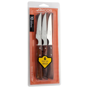 Steakový nôž - sada 6 ks, drevo, 6 ks, 220 mm | ARCOS, Forest