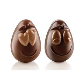 Sada 2 termoformovaných foriem na čokoládu - smiling eggs, vajíčka | SILIKOMART, 3D Choco Figures C