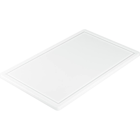 Doska na krájanie s výrezom z bieleho polypropylenu 53x32,5x1,5 cm | STALGAST, 341535