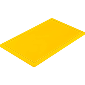 Doska na krájanie s výrezom zo žltého polypropylenu 53x32,5x1,5 cm | STALGAST, 341533