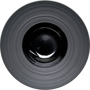 Tanier hlboký z čierneho porcelánu s dekorovaním priemer 30,5 cm | STALGAST, 396114