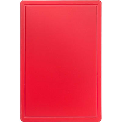 Doska na krájanie s výrezom z červeného polypropylenu 60x40x1,8 cm | STALGAST, 341631