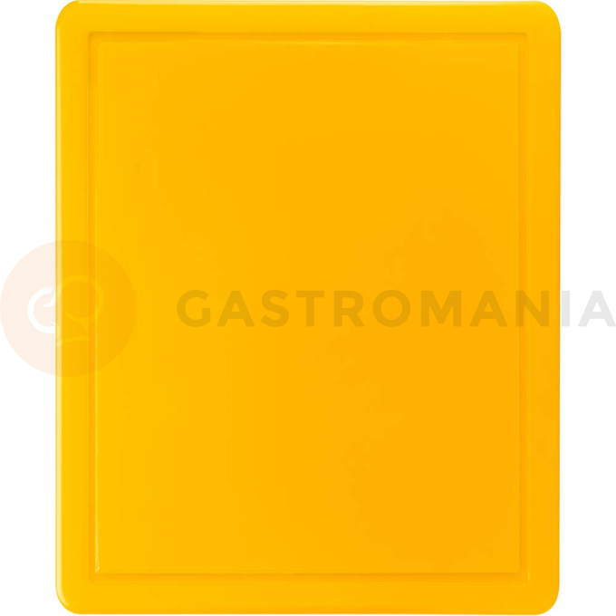 Doska na krájanie s výrezom zo žltého polypropylenu 60x40x1,8 cm | STALGAST, 341633