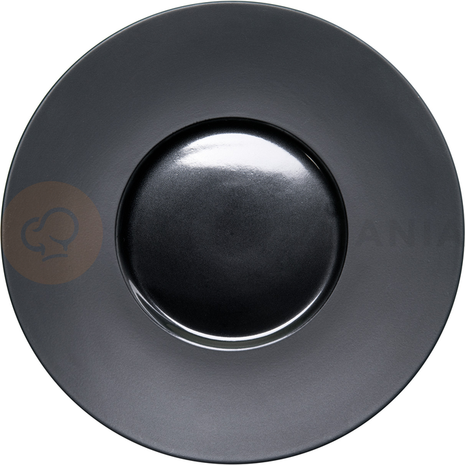 Plytký tanier z čierneho porcelánu hladký priemer 26 cm | STALGAST, 396101