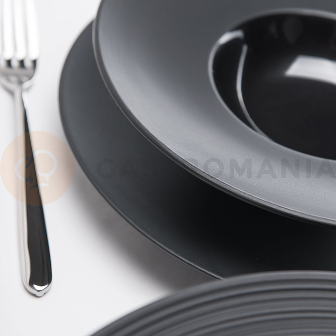 Plytký tanier z čierneho porcelánu hladký priemer 26 cm | STALGAST, 396101