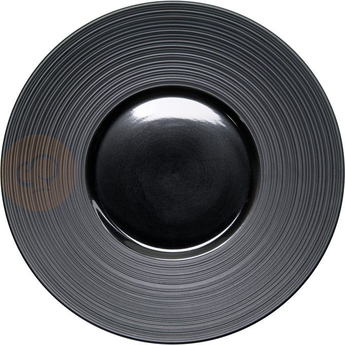 Plytký tanier z čierneho porcelánu s dekorovaním priemer 31 cm | STALGAST, 396112