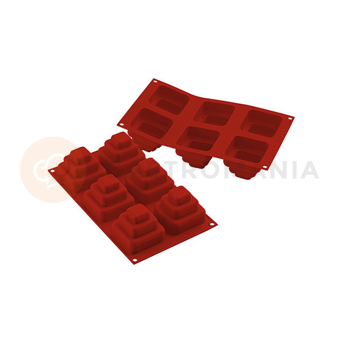 Silikónová forma SF168 MINI WONDER CAKES SQUARE mini poschodové štvorcové torty 69x69x60 mm | SILIKOMART, Square
