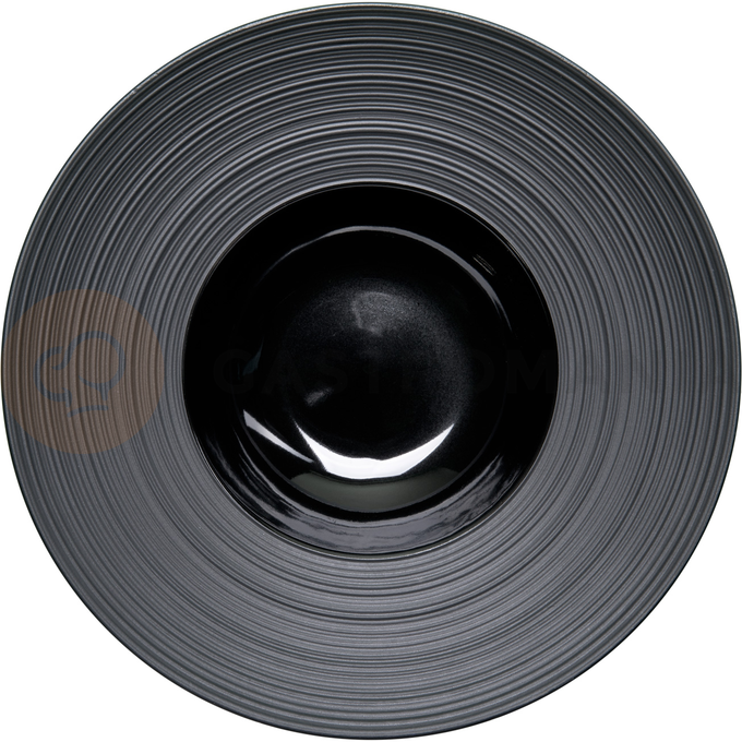 Tanier hlboký z čierneho porcelánu s dekorovaním priemer 30,5 cm | STALGAST, 396114
