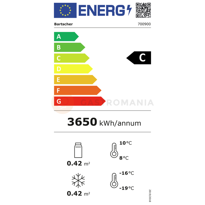 Kombinovaná chladnička s mrazničkou a presklenými dverami 430 l | BARTSCHER, KTK1-122