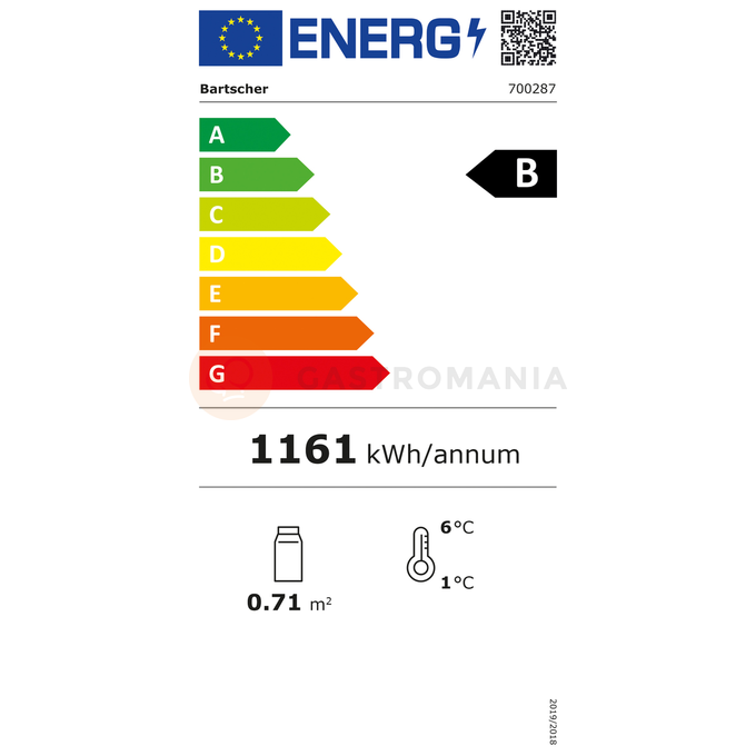 Chladiaca vitrína s objemom 75 litrov, biela | BARTSCHER, Mini 75L2T