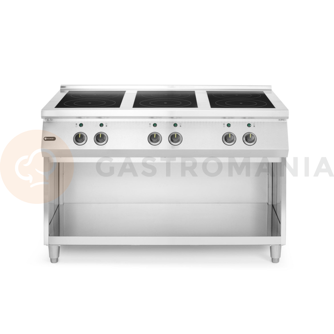 Indukčná varná doska so 6 varnými zónami, 400 V, 25,5 kW, 1200x700x890 mm | HENDI, 237397