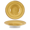 Hlboký tanier v horčicovej farbe so širokým okrajom 28 cm | CHURCHILL, Stonecast Mustard Seed Yellow