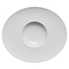 Oválny tanier z bieleho porcelánu so širokým okrajom 32 x 27 cm | DEGRENNE, Boreal Satin