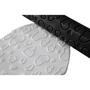 Embosovaný valček na cukrovú hmotu - srdiečka 40 cm | SILIKOMART, Rolling Pin