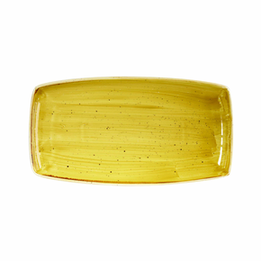 Obdĺžnikový servírovací tanier v horčicovej farbe, ručne zdobený 29,5 x 15 cm | CHURCHILL, Stonecast Mustard Seed Yellow